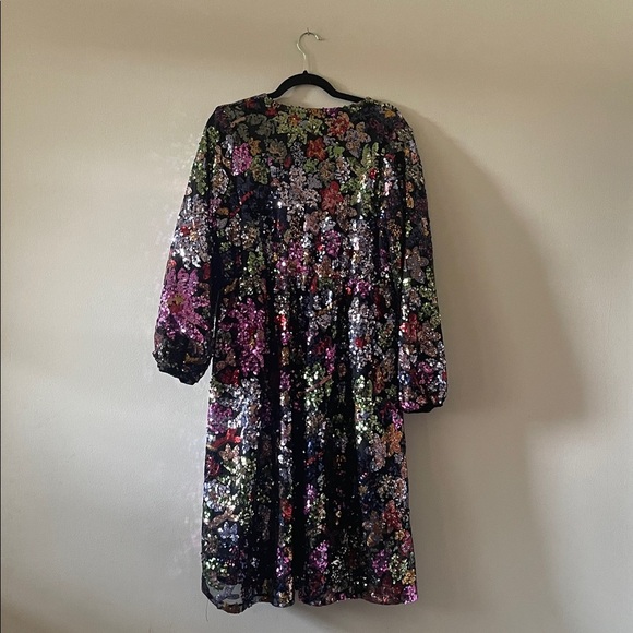 Shop DM Danica Floral Sequin Dress SZ Large - Picture 5 of 5